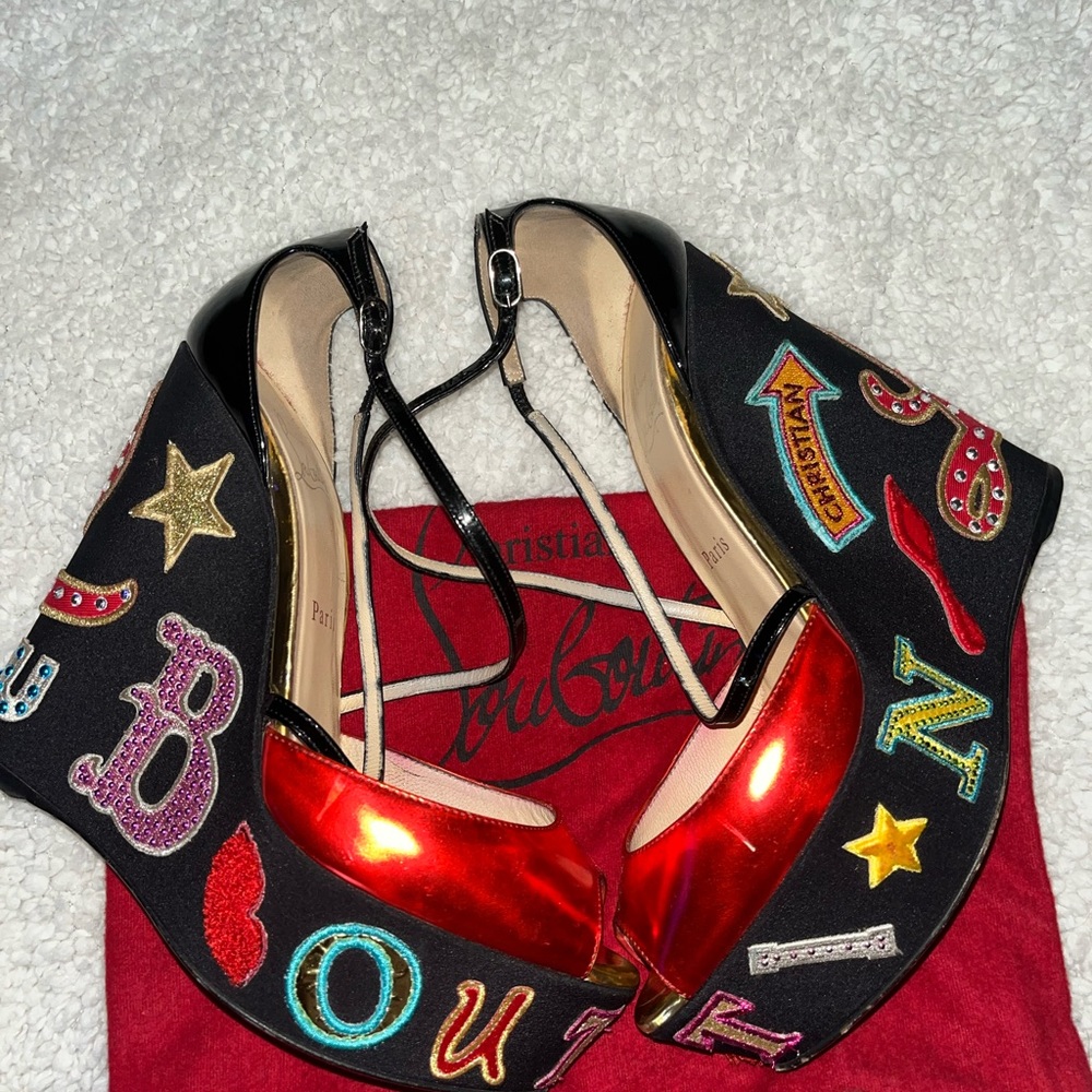 Authentic Christian Louboutin 39 Wedge
